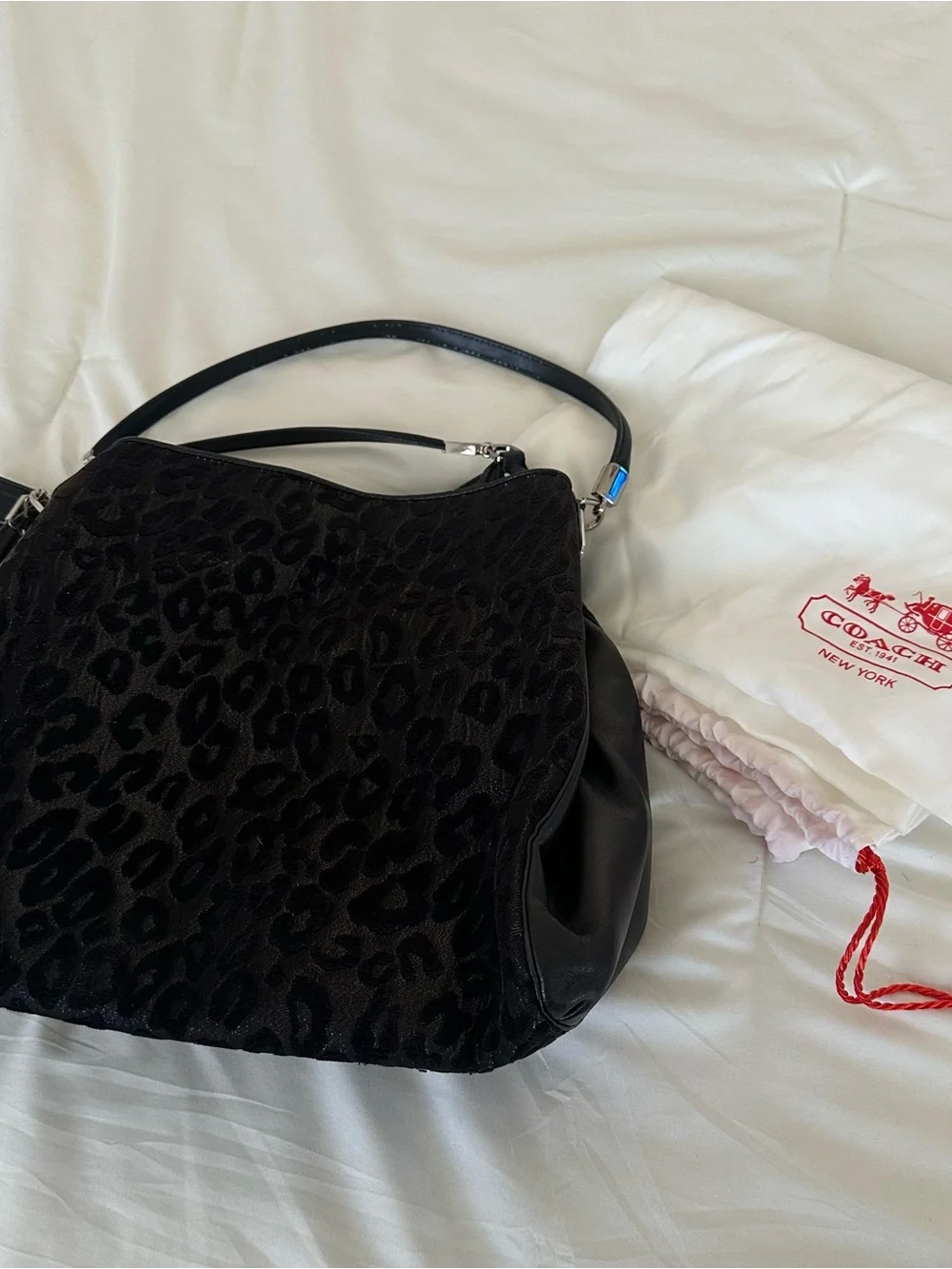 Coach Madison Chenille Ocelot Fabric North/South Tote - Picture 15 of 15
